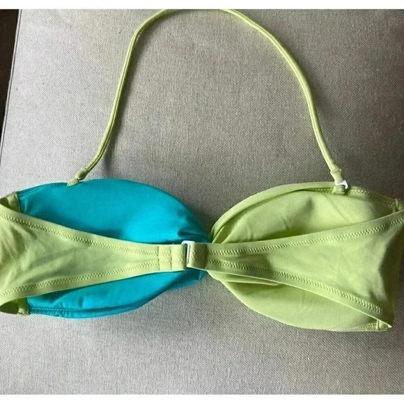Women's VICTORIA'S SECRET 2 Pc Twisted Bandeau Color Block Halter Bikini Sz S L - Picture 7 of 9